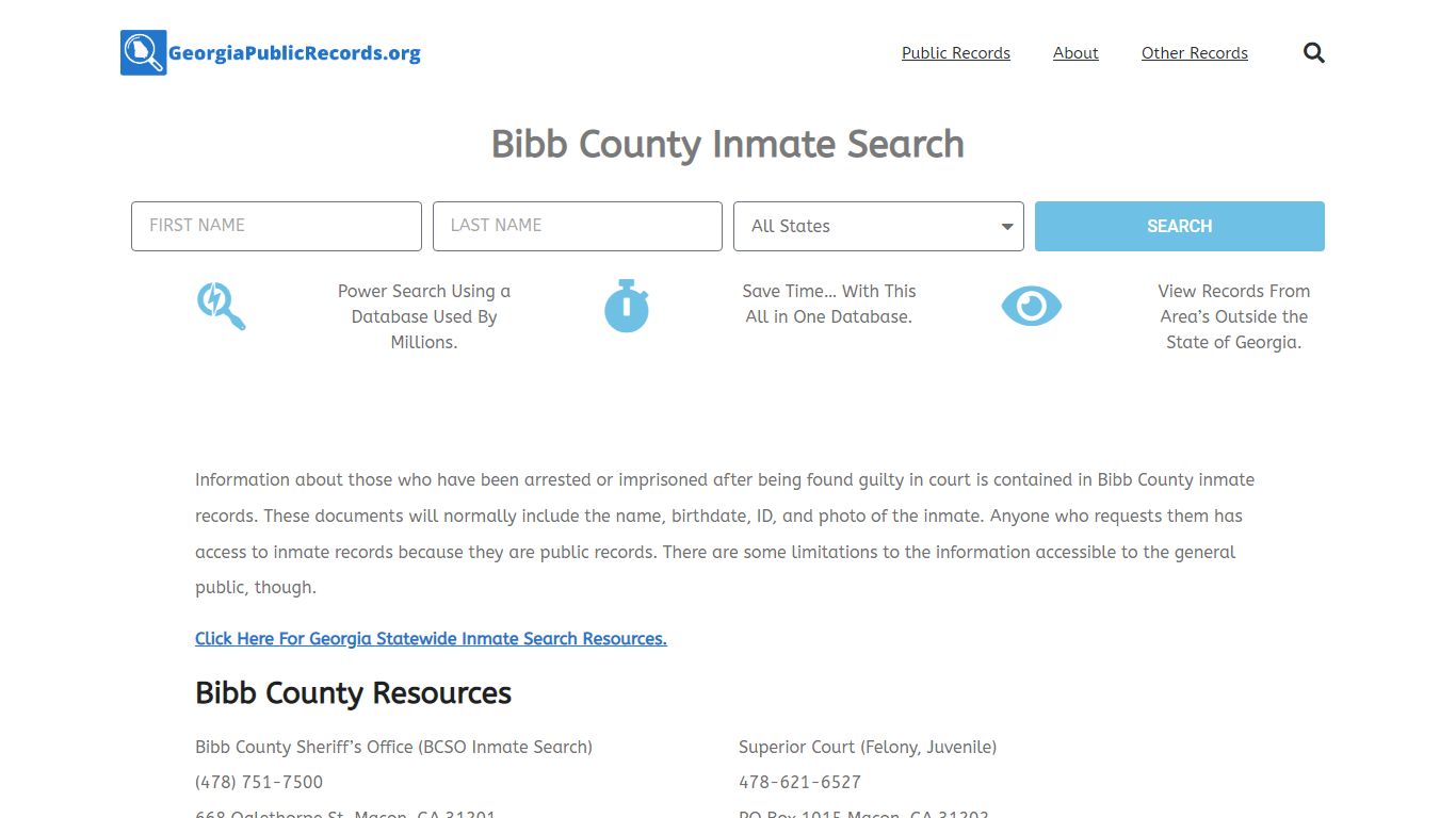 Bibb County Inmate Search - BCSO GA Current & Past Jail Records